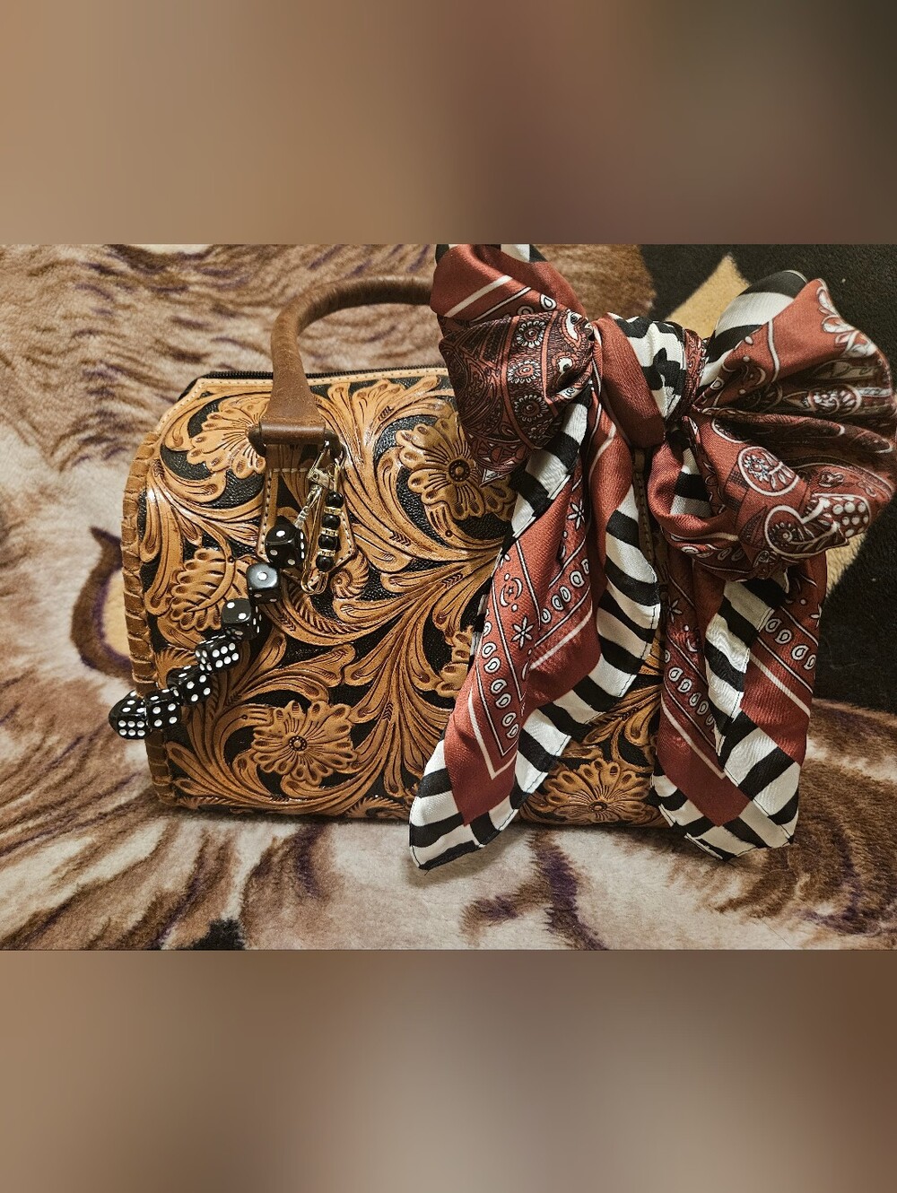 Floral Tooled Leather Medium Speedy